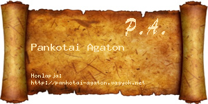 Pankotai Agaton névjegykártya